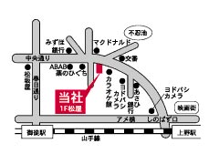 street map near Ueno station