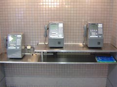 Telephones in train station