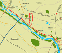 Tamagawa walking course. Click to see big map